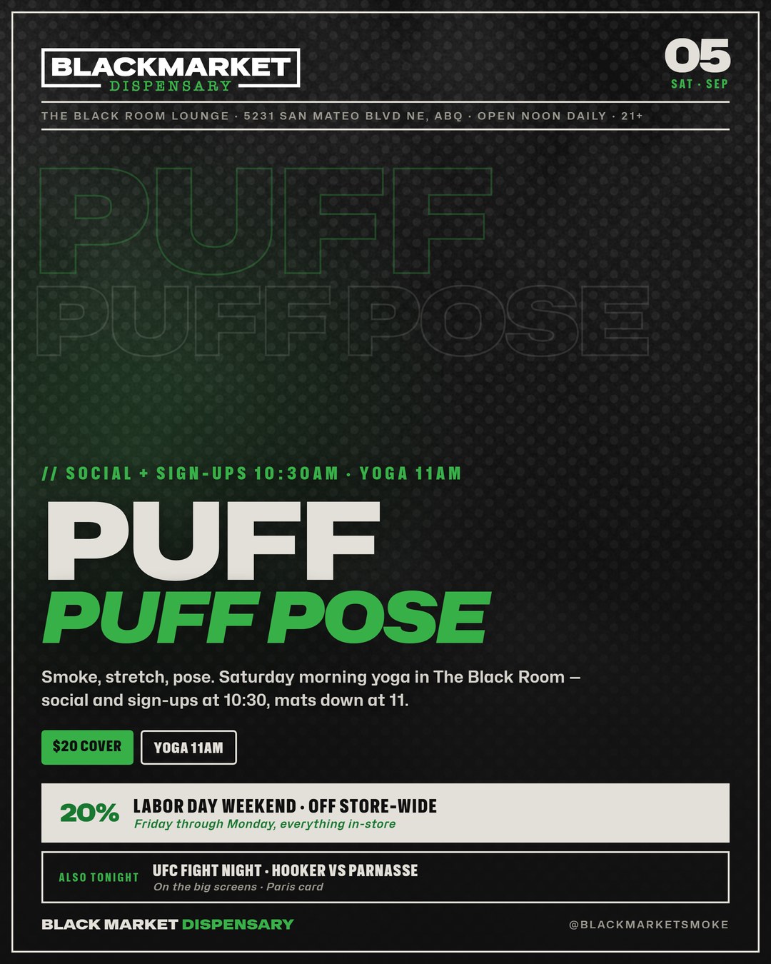 Puff Puff Pose, September 5